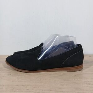 Aldo Loafers Womens 8.5 Black Suede Slip On Modern Sleek Smart Preppy Casual